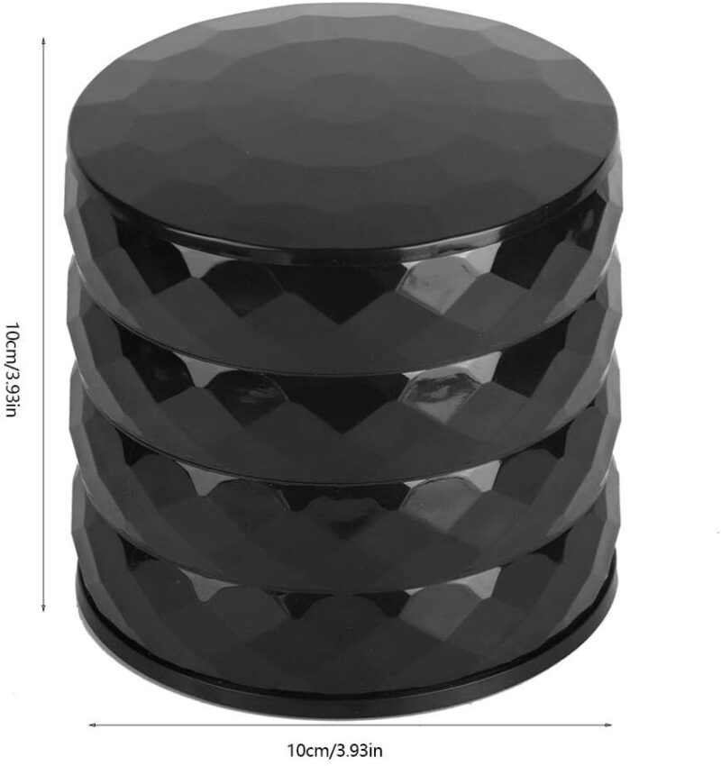 Boîte de rangement des bijoux rotatif à 360 degrés - Noir – Image 2