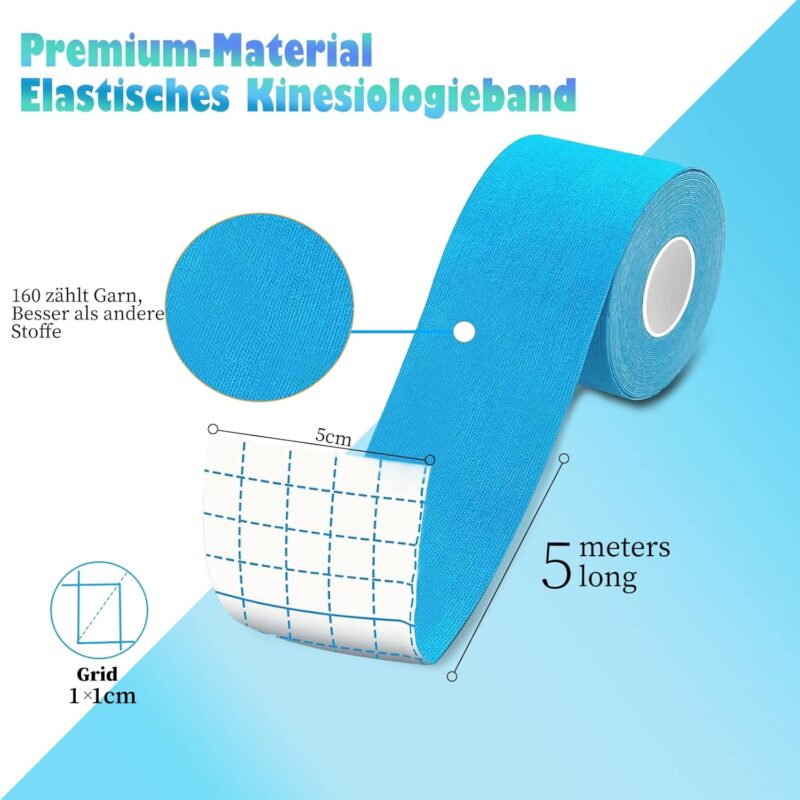 Bande anti-douleur et l'inflammation Kinesiology Tape 5mx5cm- Pack de 2 – Image 4