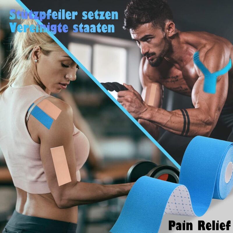 Bande anti-douleur et l'inflammation Kinesiology Tape 5mx5cm- Pack de 2 – Image 3