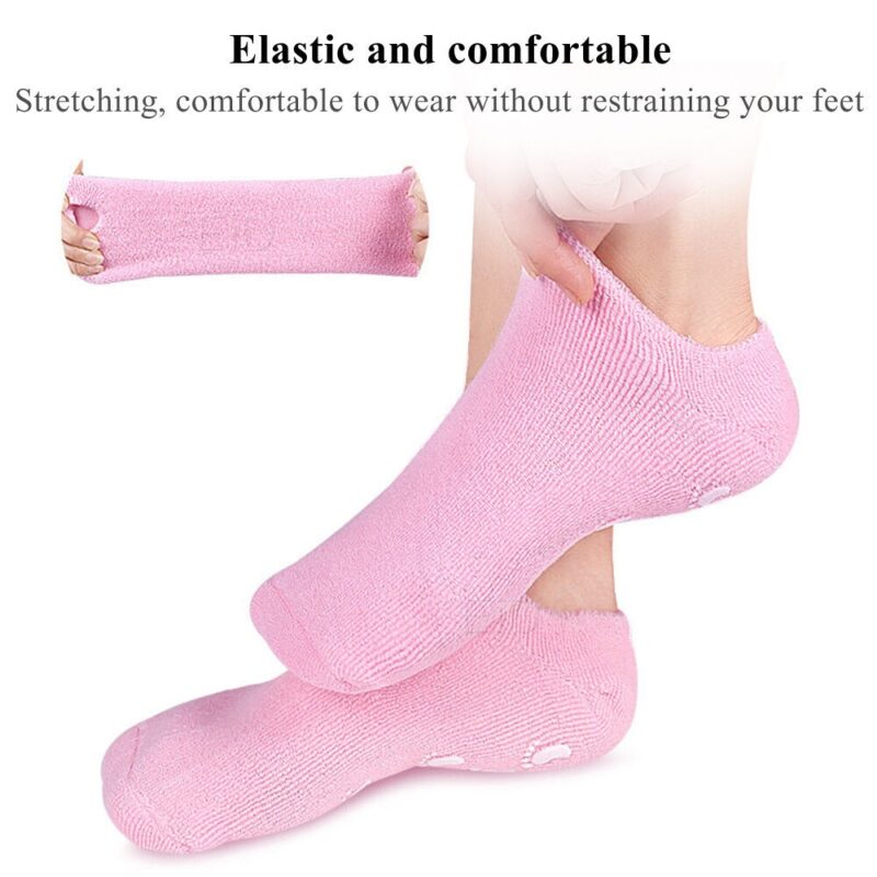 Chaussettes de gel de spa en silicone,soin des pieds, hydratant,protection de la peau fissurée – Image 8