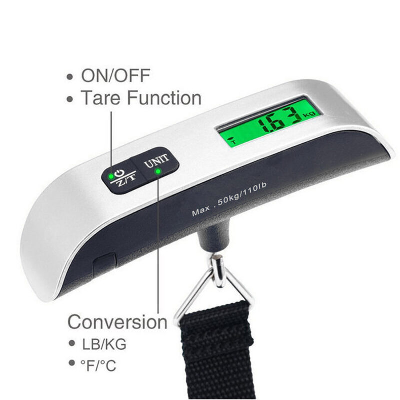 Balance à bagages numérique portable avec écran LCD 50kg – Image 3