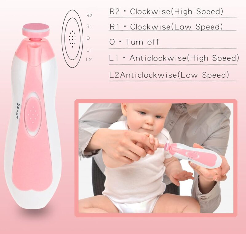 Lime à ongles électrique pour bébé, Sécurité sans griffes pointues – Image 2