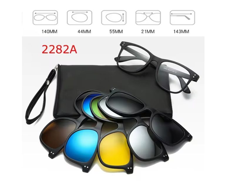 Lunettes 6 En 1 – Monture et 5 Appliques Polarisées Réf 2282A – Image 2