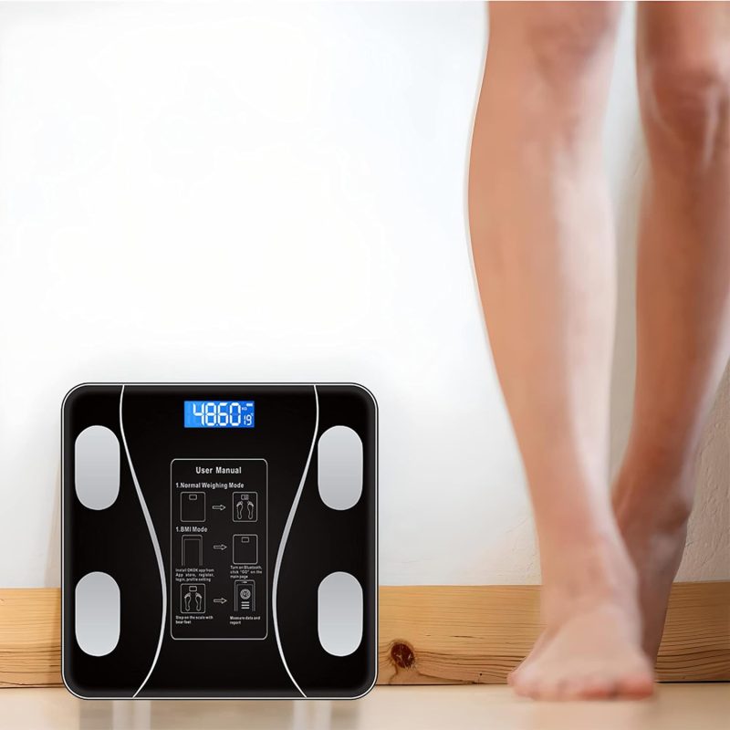 Balance de Salle de Bain Ménager Précise Pesage de Poids Numérique Échelle IMC Analyseur de Composition Corporelle Max 180 Kg – Image 5