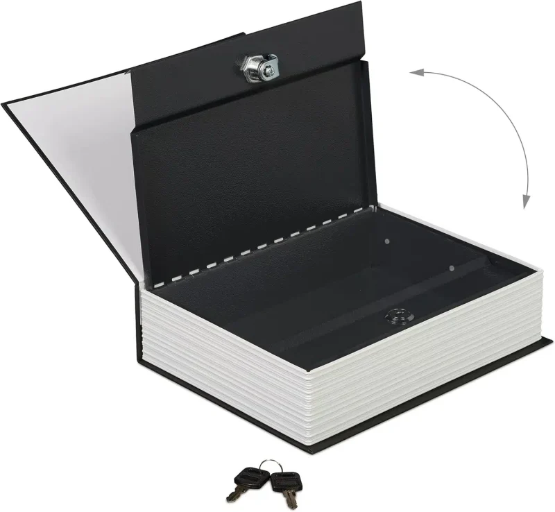 Coffre fort grand livre fermable serrure clés Dimension : 26,5 x 20 x 6,5 cm, – Image 2