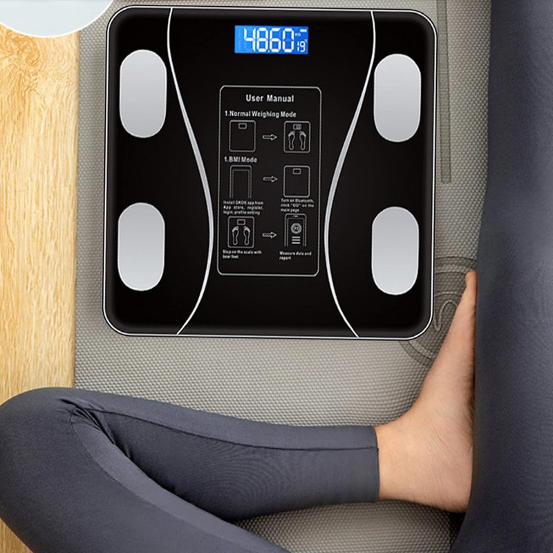 Balance de Salle de Bain Ménager Précise Pesage de Poids Numérique Échelle IMC Analyseur de Composition Corporelle Max 180 Kg – Image 7