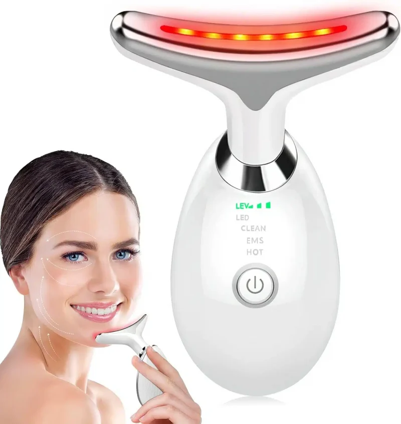 Appareil Anti Rides Visage, 7 Couleurs de Massage Visage,3 Modes cou Raffermissement du Visage – Image 3