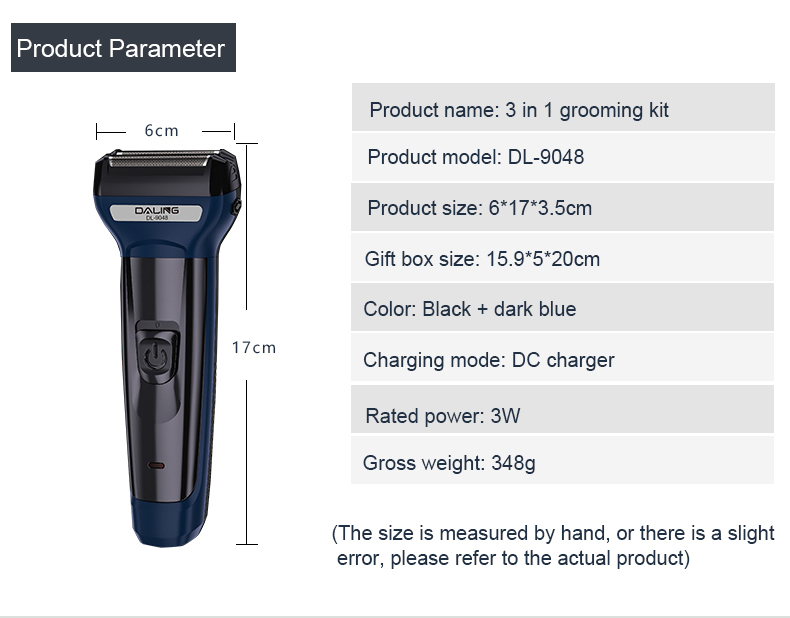 Tondeuse Multifonction 3-en-1 DALING Rechargeable USB Rasoir + Tondeuse + Coupe-Nez | Kit de Rasage Complet pour Homme – Image 6
