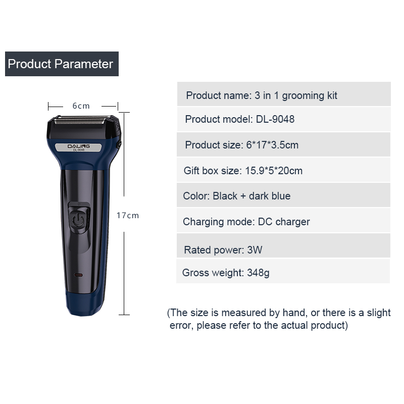 Tondeuse Multifonction 3-en-1 DALING Rechargeable USB Rasoir + Tondeuse + Coupe-Nez | Kit de Rasage Complet pour Homme – Image 7