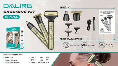 Tondeuse Multifonction 3 en 1 DALING – Look Parfait en 1 Seul Appareil – Image 5