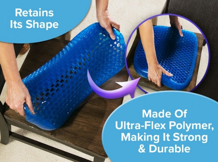 Coussin en gel de silicone, oreiller flexible, coussin en nid d'abeille doux et respirant – Image 7